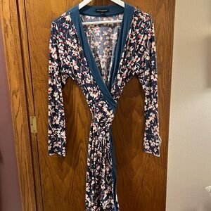 Banana Republic Floral Long Sleeve Wrap Dress